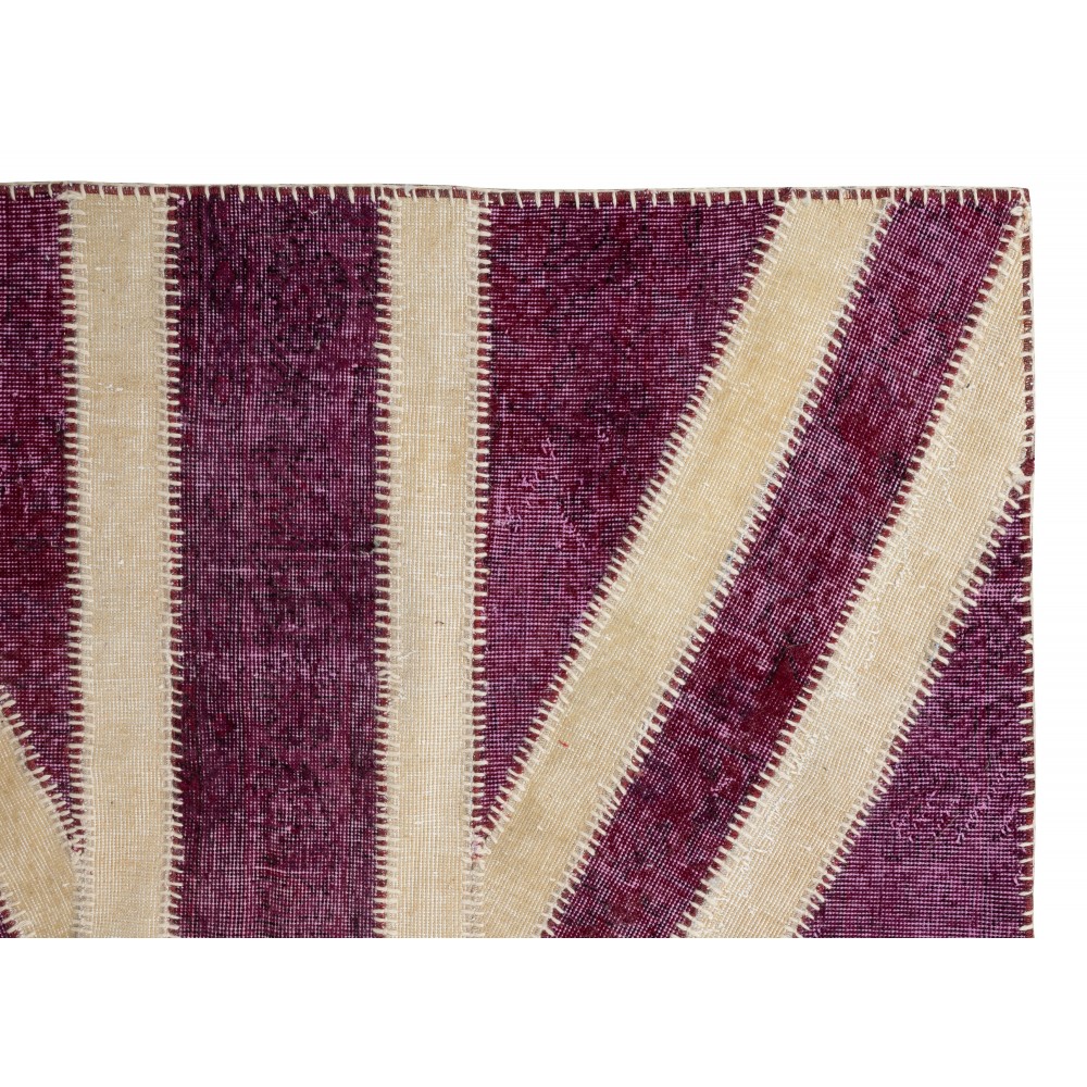 Modern Handmade Patchwork Rug in shades of Pink, Union Jack British Flag Design Carpet