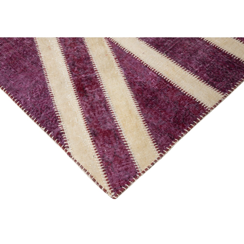 Modern Handmade Patchwork Rug in shades of Pink, Union Jack British Flag Design Carpet