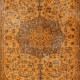 Orange Overdyed Vintage Turkish Area Rug. Hand-Knotted Wool Carpet for Modern Interiors Orange Overdyed Vintage Turkish Area Rug. Hand-Knotted Wool Carpet for Modern Interiors