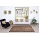 Vintage Brown Wool Area Rug. Handmade Turkish Rug for Contemporary Spaces