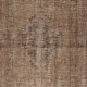 Vintage Brown Wool Area Rug. Handmade Turkish Rug for Contemporary Spaces