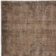 Vintage Brown Wool Area Rug. Handmade Turkish Rug for Contemporary Spaces