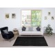 Contemporary Handmade Turkish Wool Area Rug. Vintage Black Redyed Carpet for Living Room Contemporary Handmade Turkish Wool Area Rug. Vintage Black Redyed Carpet for Living Room