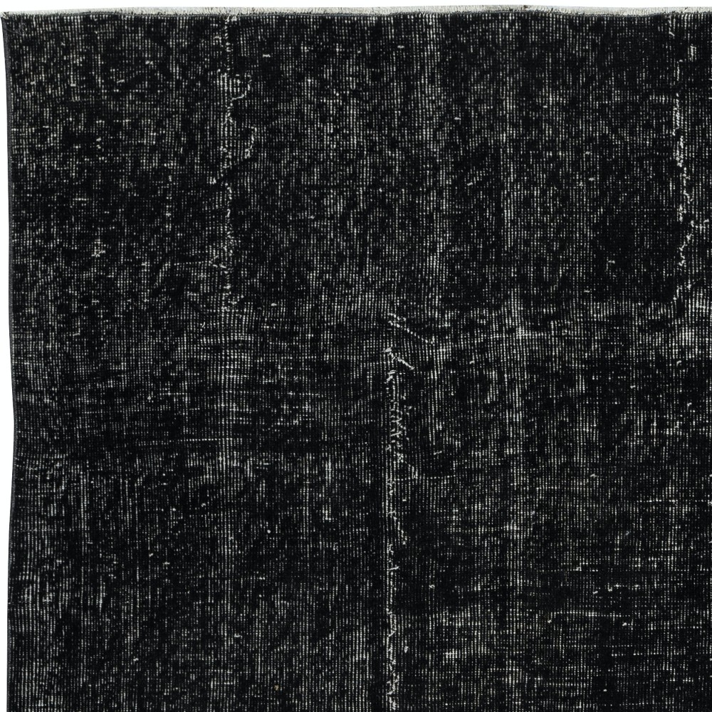 Contemporary Handmade Turkish Wool Area Rug. Vintage Black Redyed Carpet for Living Room Contemporary Handmade Turkish Wool Area Rug. Vintage Black Redyed Carpet for Living Room