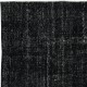 Contemporary Handmade Turkish Wool Area Rug. Vintage Black Redyed Carpet for Living Room Contemporary Handmade Turkish Wool Area Rug. Vintage Black Redyed Carpet for Living Room