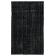 Contemporary Handmade Turkish Wool Area Rug. Vintage Black Redyed Carpet for Living Room Contemporary Handmade Turkish Wool Area Rug. Vintage Black Redyed Carpet for Living Room