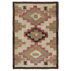 Mid-Century Navajo Rug, Crystal Style, Handwoven Wool, Natural and Earth Tones, Circa 1940–1955