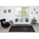 Vintage Handmade Turkish Wool Area Rug Overdyed in Black for Modern Interiors