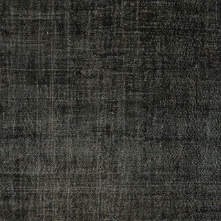 Vintage Handmade Turkish Wool Area Rug Overdyed in Black for Modern Interiors
