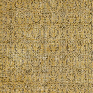 Modern Yellow Turkish Rug. Vintage Handmade Wool Area Rug