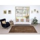 Vintage Handmade Turkish Wool Area Rug Overdyed in Brown color for Contemporary Interiors