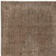 Vintage Handmade Turkish Wool Area Rug Overdyed in Brown color for Contemporary Interiors