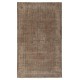 Vintage Handmade Turkish Wool Area Rug Overdyed in Brown color for Contemporary Interiors