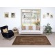 Vintage Wool Area Rug Overdyed in Brown for Contemporary Interiors. Hand-knotted in Turkey