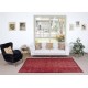 Modern Red Turkish Carpet for Bedroom. Vintage Handmade Wool Area Rug for Living Room Modern Red Turkish Carpet for Bedroom. Vintage Handmade Wool Area Rug for Living Room