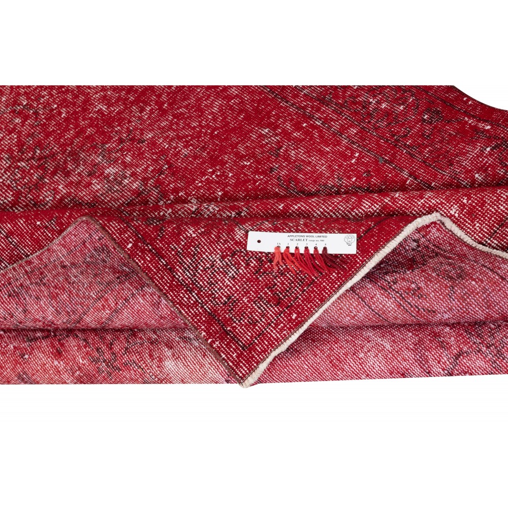 Modern Red Turkish Carpet for Bedroom. Vintage Handmade Wool Area Rug for Living Room Modern Red Turkish Carpet for Bedroom. Vintage Handmade Wool Area Rug for Living Room
