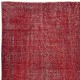 Modern Red Turkish Carpet for Bedroom. Vintage Handmade Wool Area Rug for Living Room Modern Red Turkish Carpet for Bedroom. Vintage Handmade Wool Area Rug for Living Room