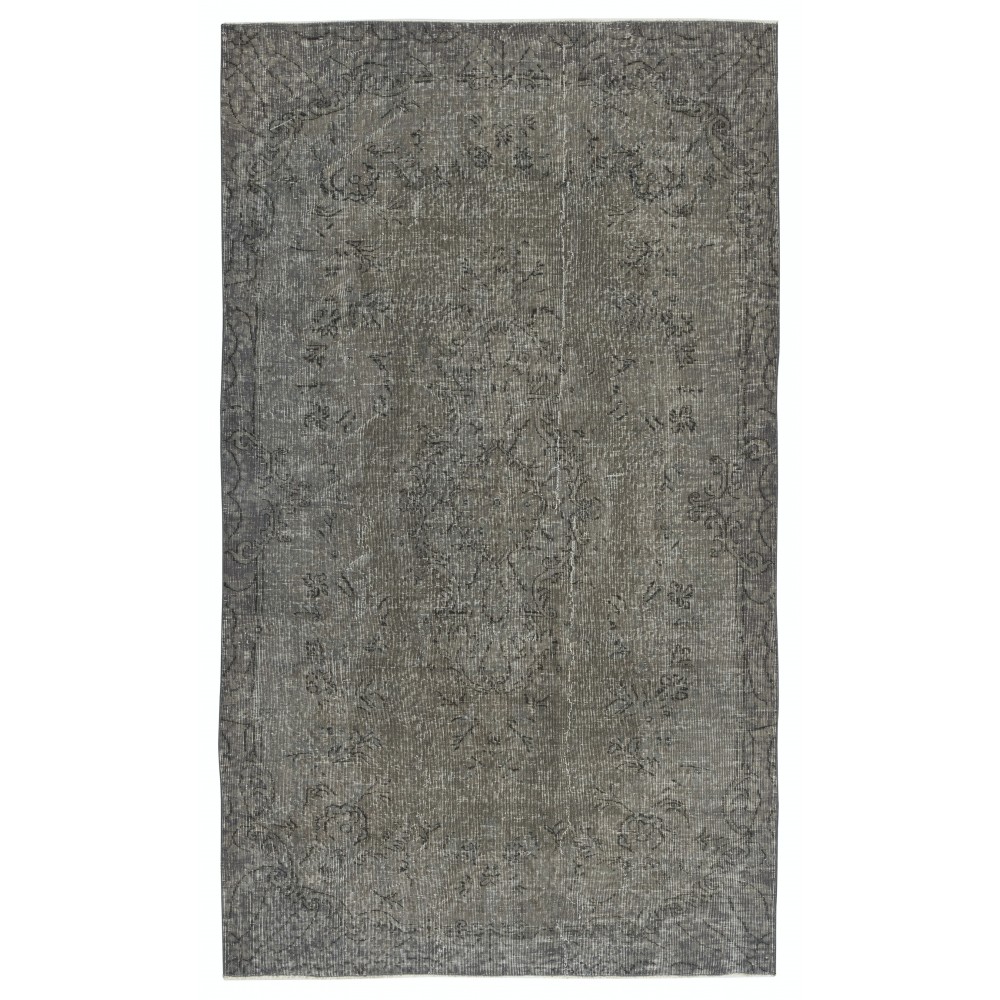 Gray Redyed Vintage Turkish Area Rug. Handmade Wool Carpet for Modern Interiors Gray Redyed Vintage Turkish Area Rug. Handmade Wool Carpet for Modern Interiors