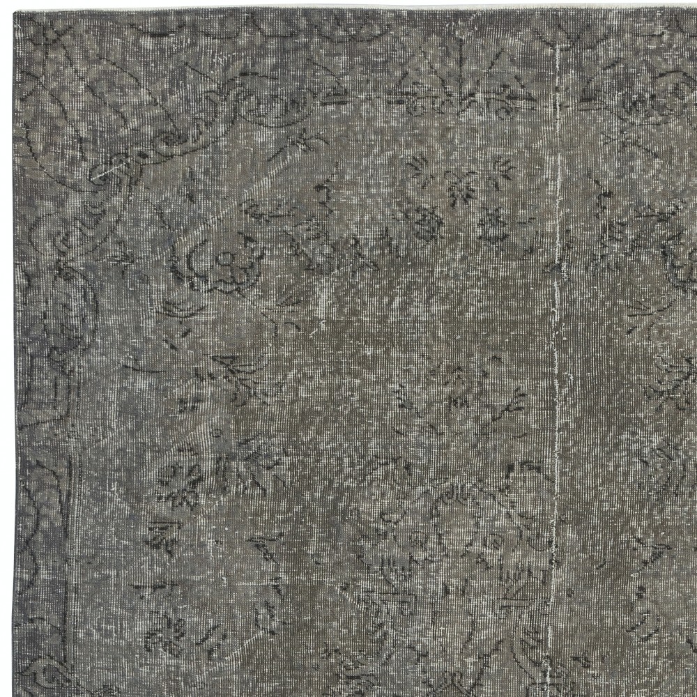 Gray Redyed Vintage Turkish Area Rug. Handmade Wool Carpet for Modern Interiors Gray Redyed Vintage Turkish Area Rug. Handmade Wool Carpet for Modern Interiors