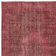 Red Overdyed Vintage Area Rug, Handwoven and Handknotted in Turkey for Contemporary Interiors Red Overdyed Vintage Area Rug, Handwoven and Handknotted in Turkey for Contemporary Interiors