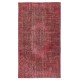 Red Overdyed Vintage Area Rug, Handwoven and Handknotted in Turkey for Contemporary Interiors Red Overdyed Vintage Area Rug, Handwoven and Handknotted in Turkey for Contemporary Interiors