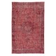 Red Overdyed Handmade Wool Rug. Vintage Turkish Area Rug for Living Room Red Overdyed Handmade Wool Rug. Vintage Turkish Area Rug for Living Room
