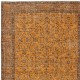 Hand-knotted Vintage Turkish Wool Area Rug Overdyed in Orange for Modern Interiors Hand-knotted Vintage Turkish Wool Area Rug Overdyed in Orange for Modern Interiors