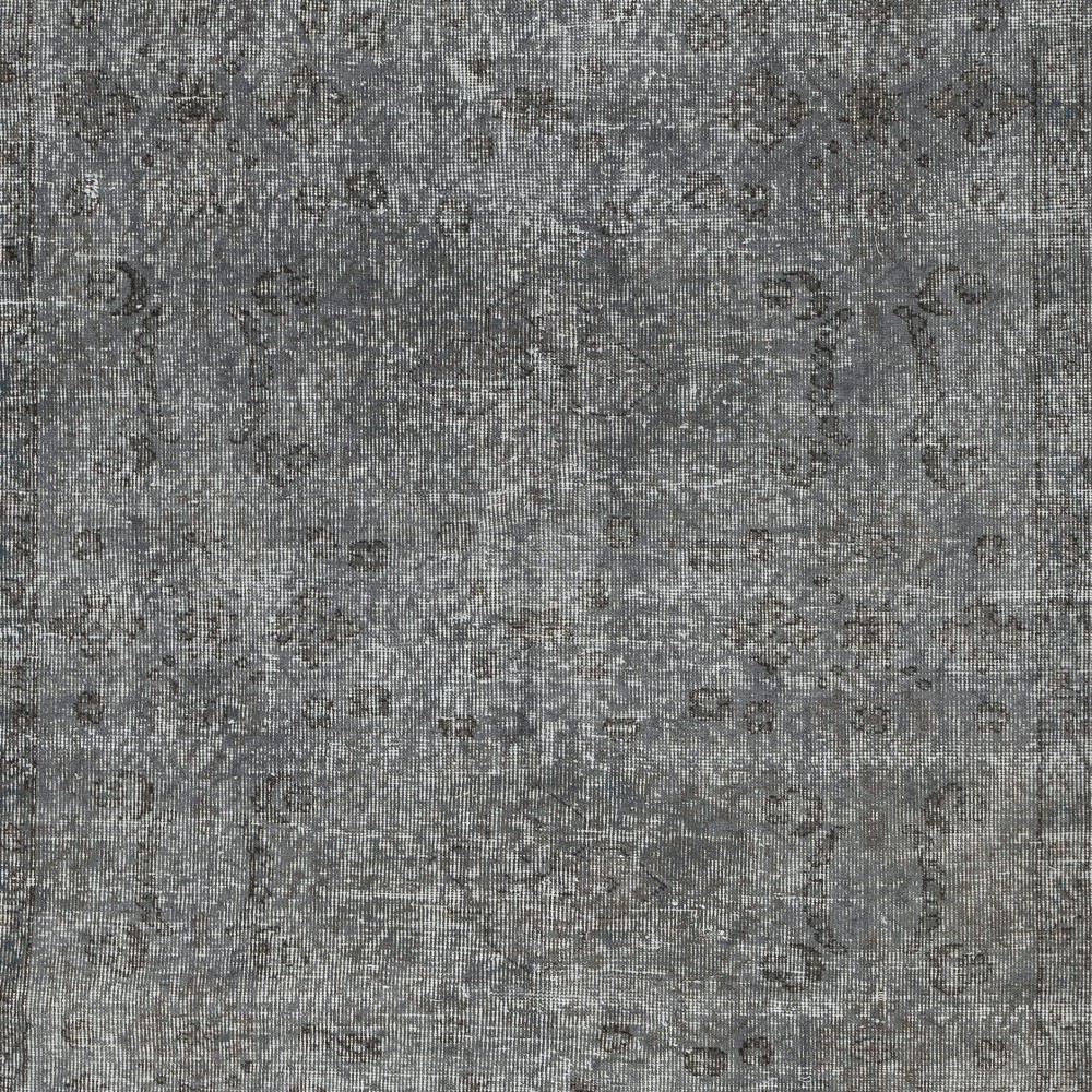 Vintage Handmade Turkish Wool Area Rug Overdyed in Gray for Contemporary Interiors Vintage Handmade Turkish Wool Area Rug Overdyed in Gray for Contemporary Interiors