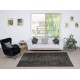 Vintage Handmade Turkish Wool Area Rug Overdyed in Black for Contemporary Interiors Vintage Handmade Turkish Wool Area Rug Overdyed in Black for Contemporary Interiors
