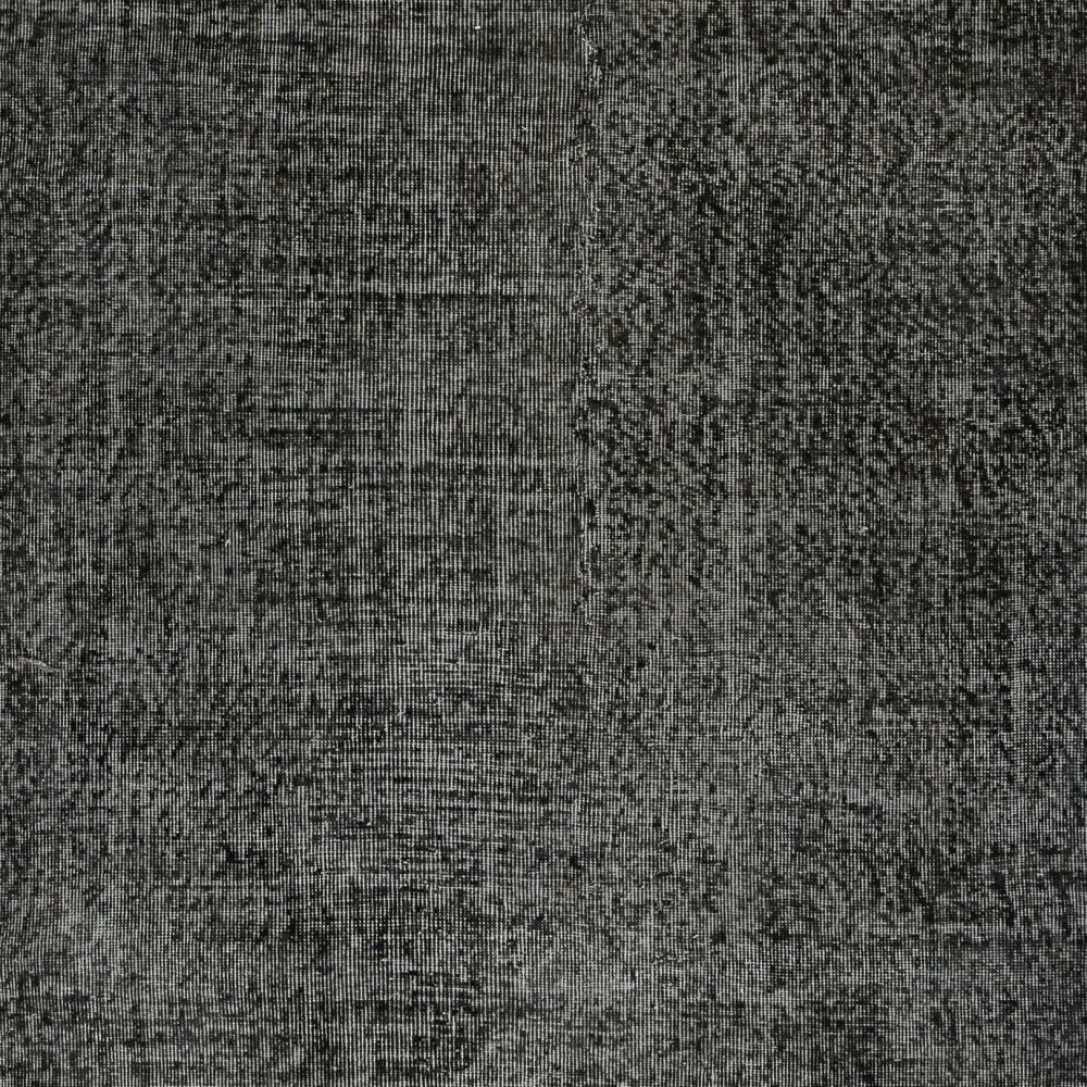 Vintage Handmade Turkish Wool Area Rug Overdyed in Black for Contemporary Interiors Vintage Handmade Turkish Wool Area Rug Overdyed in Black for Contemporary Interiors