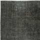 Vintage Handmade Turkish Wool Area Rug Overdyed in Black for Contemporary Interiors Vintage Handmade Turkish Wool Area Rug Overdyed in Black for Contemporary Interiors