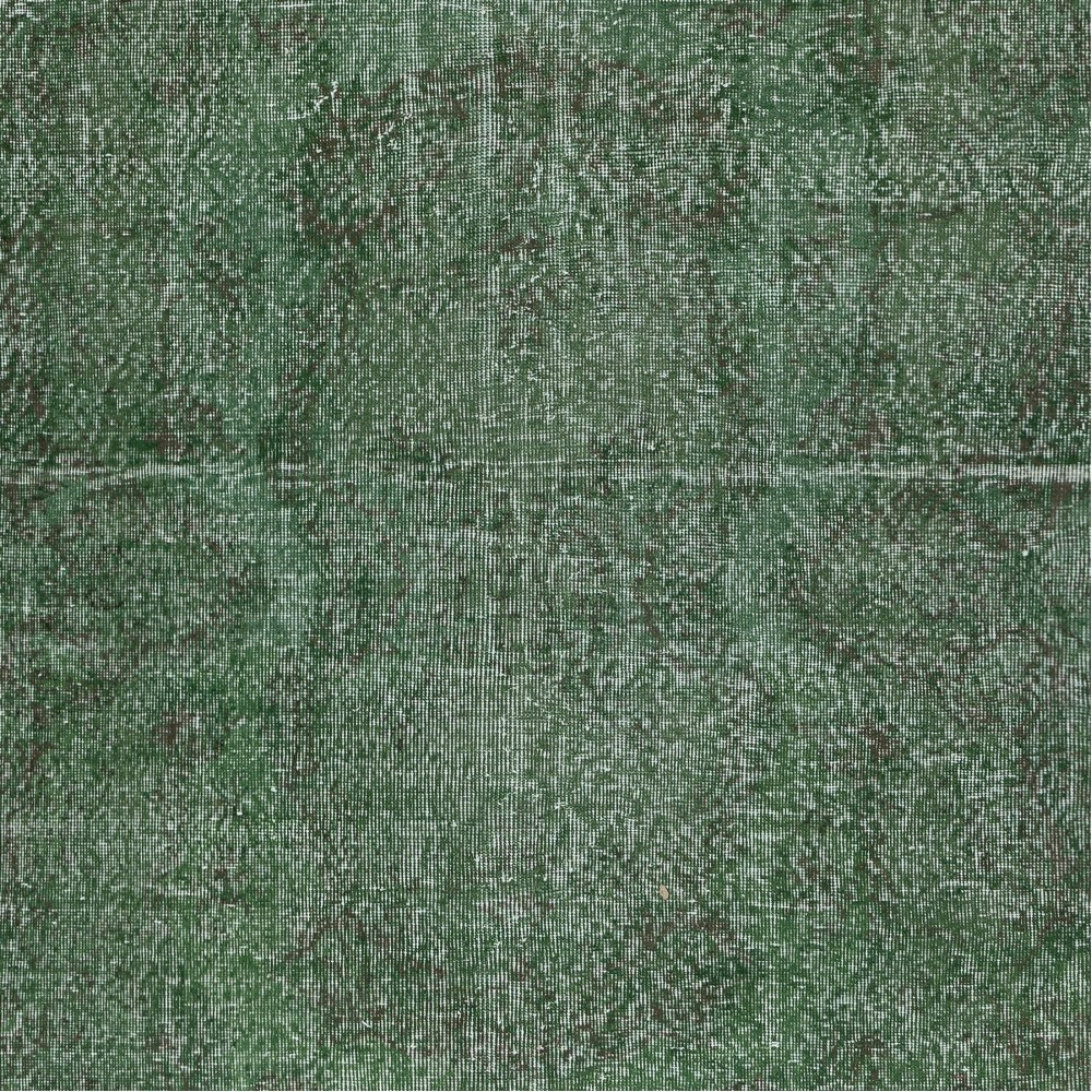 Hand-knotted Vintage Turkish Wool Area Rug Overdyed in Green for Modern Interiors Hand-knotted Vintage Turkish Wool Area Rug Overdyed in Green for Modern Interiors