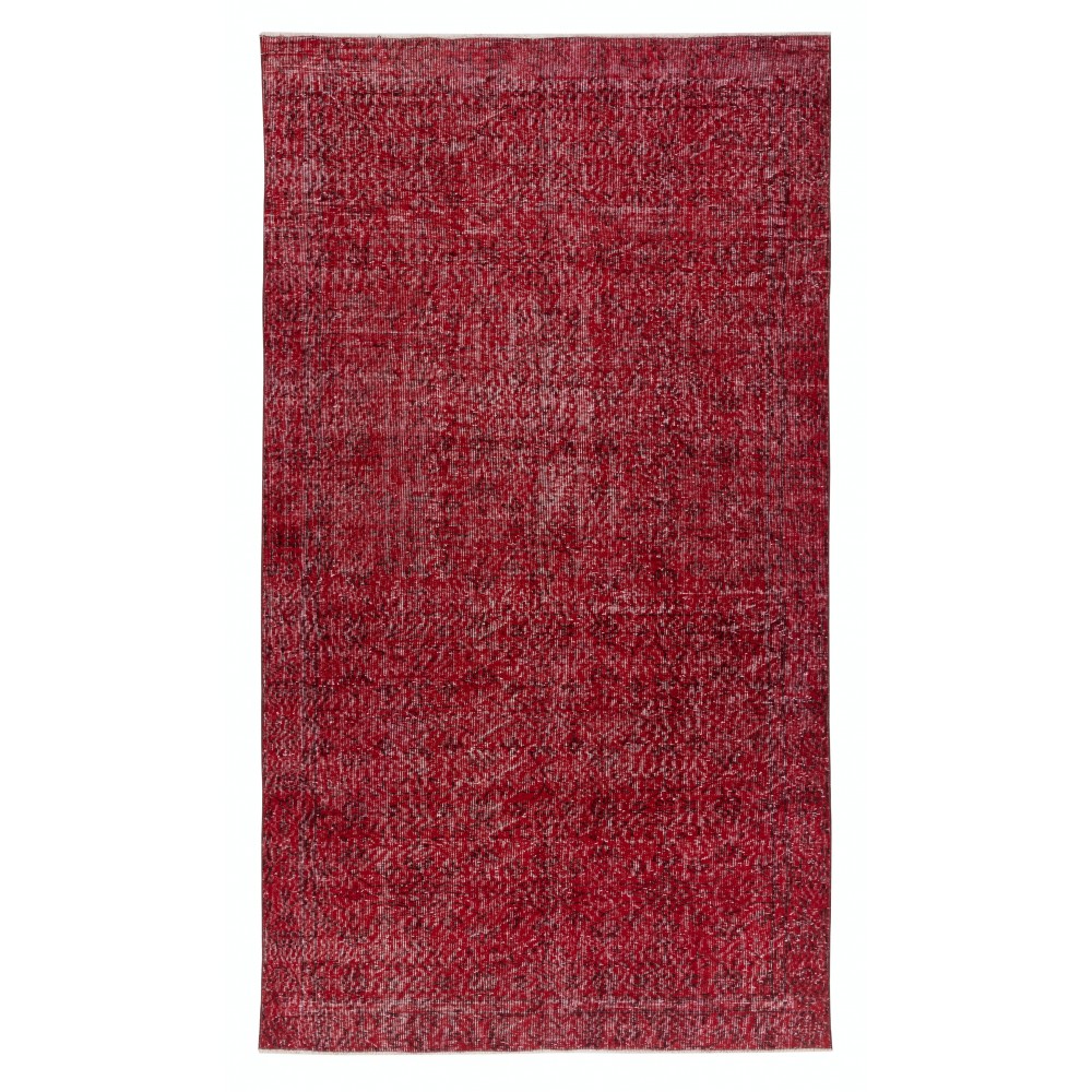 Red Handmade Turkish Area Rug for Living Room, Entrance, Bedroom, Dining Room & Kids Room
