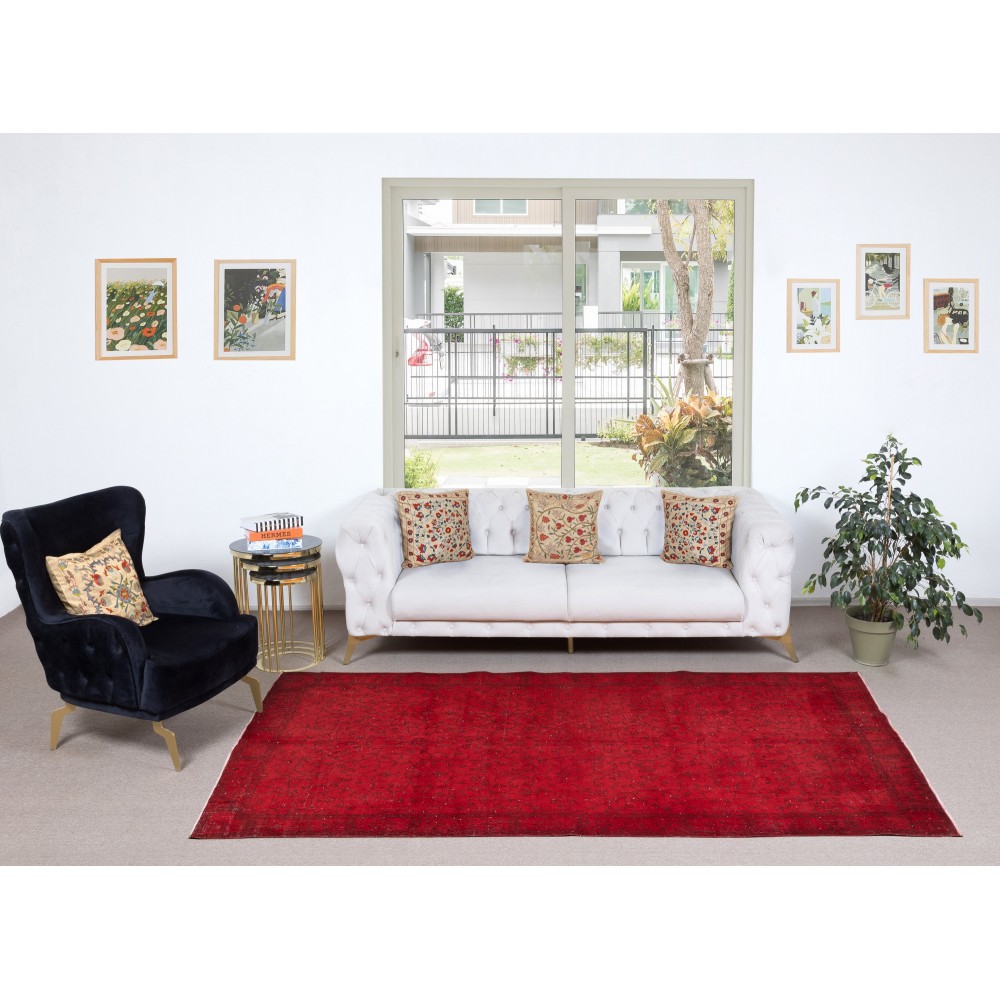 Red Handmade Turkish Area Rug for Living Room, Entrance, Bedroom, Dining Room & Kids Room Red Handmade Turkish Area Rug for Living Room, Entrance, Bedroom, Dining Room & Kids Room