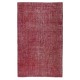 Vintage Wool Area Rug Overdyed in Red for Contemporary Interiors. Hand-knotted in Turkey Vintage Wool Area Rug Overdyed in Red for Contemporary Interiors. Hand-knotted in Turkey