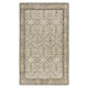 Vintage Floral Design Wool Rug. Beige Handmade Turkish Area Rug for Farmhouse Decor Vintage Floral Design Wool Rug. Beige Handmade Turkish Area Rug for Farmhouse Decor