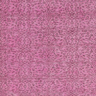 Handmade Turkish Wool Area Rug. Vintage Overdyed Pink Rug for Modern Home