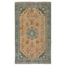 Traditional Hand-Knotted Vintage Turkish Red Area Rug. Handmade in Turkey