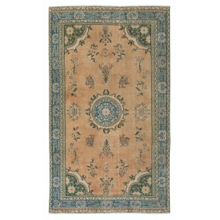 Traditional Hand-Knotted Vintage Turkish Red Area Rug. Handmade in Turkey