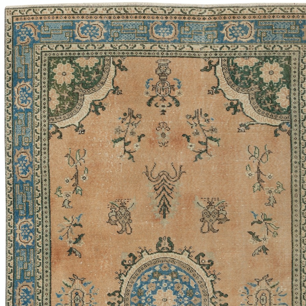 Traditional Hand-Knotted Vintage Turkish Red Area Rug. Handmade in Turkey Traditional Hand-Knotted Vintage Turkish Red Area Rug. Handmade in Turkey