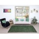 Distressed Vintage Handmade Turkish Wool Area Rug Overdyed in Green for Contemporary Interiors Distressed Vintage Handmade Turkish Wool Area Rug Overdyed in Green for Contemporary Interiors