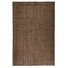 Brown Overdyed Vintage Turkish Area Rug. Hand-Knotted Wool Carpet for Modern Interiors