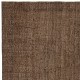 Brown Overdyed Vintage Turkish Area Rug. Hand-Knotted Wool Carpet for Modern Interiors