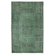 Modern Green Turkish Rug. Vintage Handmade Wool Area Rug Modern Green Turkish Rug. Vintage Handmade Wool Area Rug