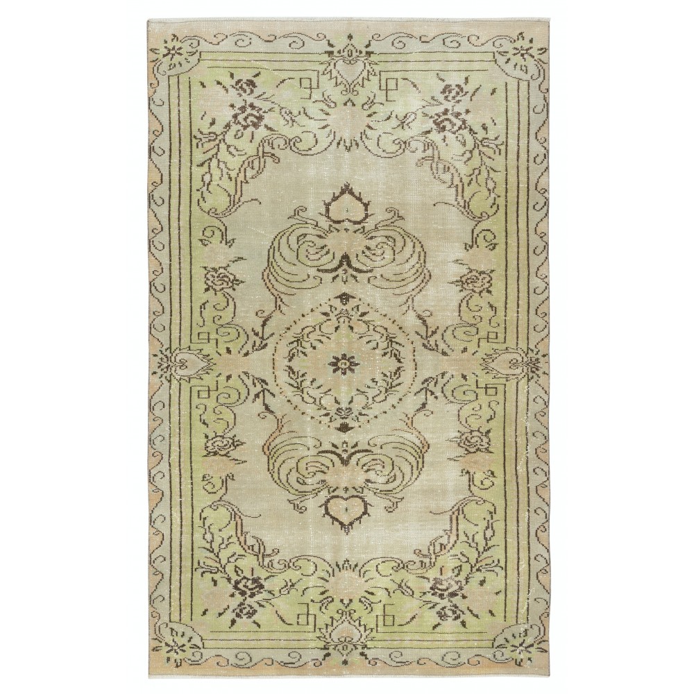 Farmhouse Vintage Wool Area Rug. Handmade Turkish Carpet for Country Style Decoration Farmhouse Vintage Wool Area Rug. Handmade Turkish Carpet for Country Style Decoration