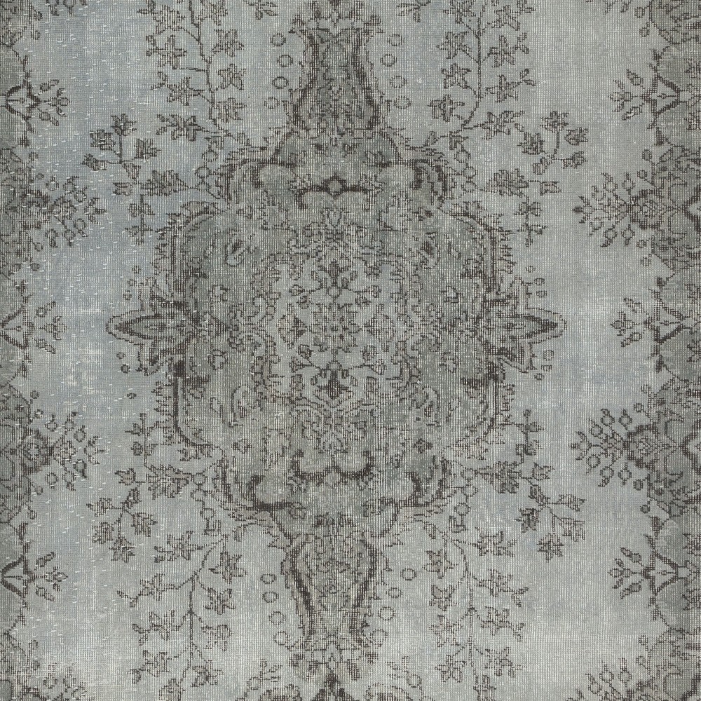 Gray Redyed Vintage Turkish Area Rug. Handmade and Hand-Knotted Wool Carpet for Modern Interiors Gray Redyed Vintage Turkish Area Rug. Handmade and Hand-Knotted Wool Carpet for Modern Interiors