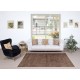 Overdyed Brown Wool Rug. Handmade Turkish Vintage Area Rug for Living Room