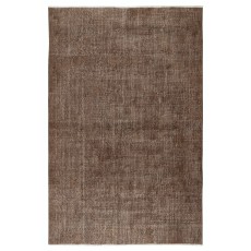 Overdyed Brown Wool Rug. Handmade Turkish Vintage Area Rug for Living Room
