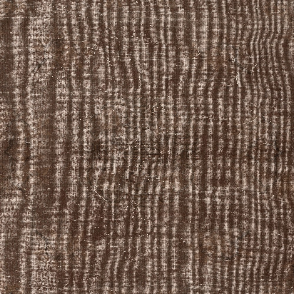 Overdyed Brown Wool Rug. Handmade Turkish Vintage Area Rug for Living Room