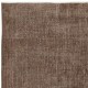 Overdyed Brown Wool Rug. Handmade Turkish Vintage Area Rug for Living Room